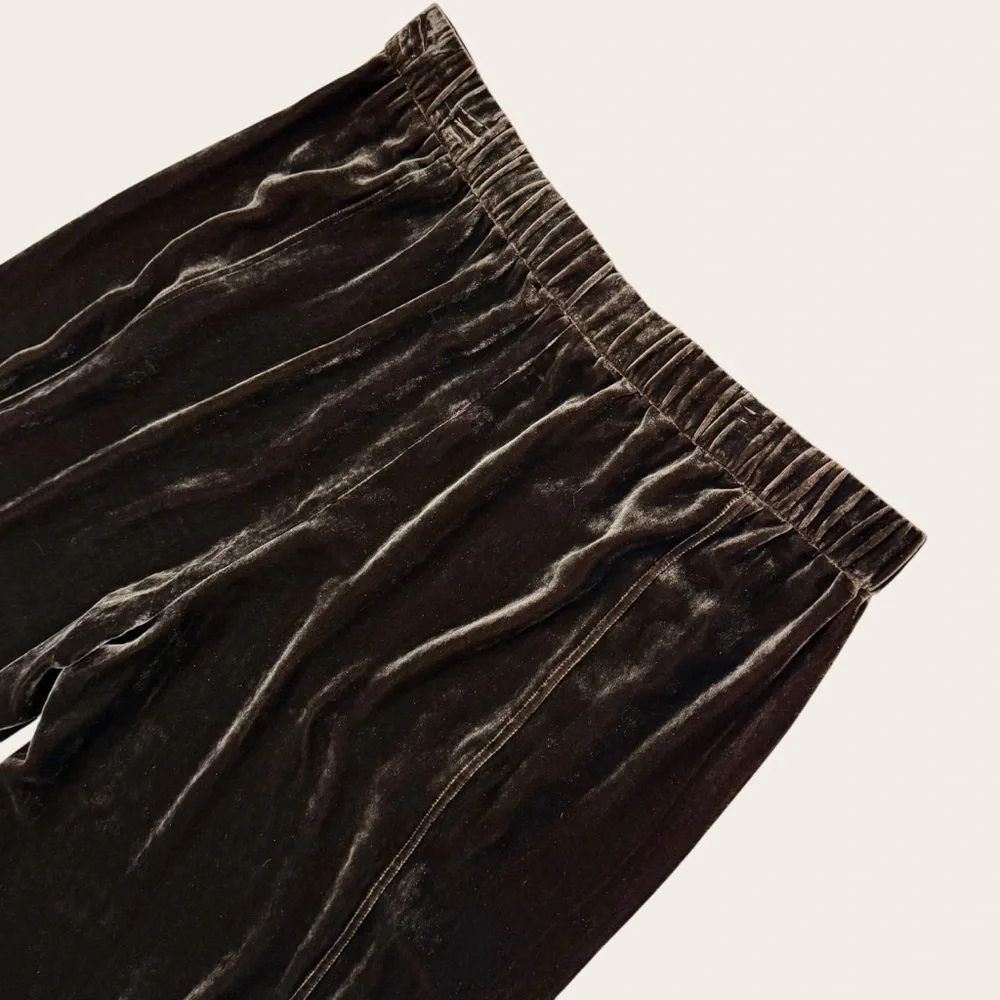 EILEEN FISHER Velvet Lantern Tapered Ankle Pants Wren Chocolate Brown NWT $288